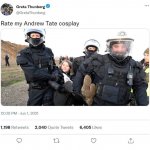 Greta Thunberg Andrew Tate cosplay meme