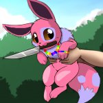 sylceon before she was sylceon wit a knife meme