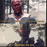 I suppose we're both disappointments meme