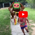 Bow down to our new leader | image tagged in chimpanzee chasing little girl | made w/ Imgflip meme maker