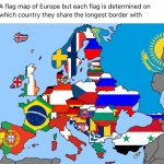Flag map of Europe borders