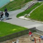 two kids playing near a murder site