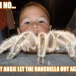 OHNO IT'S A RANCHELLA!!!! | OH NO... AUNT ANGIE LET THE RANCHELLA OUT AGAIN! | image tagged in ranchella | made w/ Imgflip meme maker