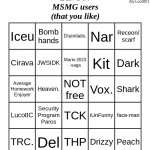 MSMG Users Bingo meme
