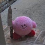kirby with a knife