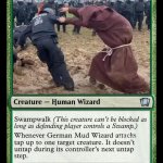 German mud wizard MTG card meme