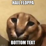 image title | HAIL FLOPPA; BOTTOM TEXT | image tagged in big floppa | made w/ Imgflip meme maker