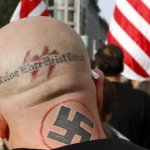 US neo-Nazi skinhead tattoo Trump rally JPP
