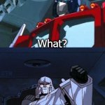 Megatron Dad Joke G1 Version 1 | What is a ghost-proof bycycle? What? One with no spooks in it! | image tagged in megatron dad joke g1 version 1 | made w/ Imgflip meme maker