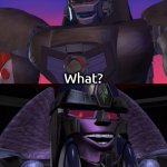 Megatron Dad Joke Beast Wars S1 | What's the difference between a bad joke and a dad joke? What? The first letter! | image tagged in megatron dad joke beast wars s1 | made w/ Imgflip meme maker