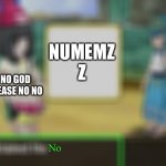 You obtained the | NUMEMZ Z; NO GOD PLEASE NO NO; No | image tagged in you obtained the | made w/ Imgflip meme maker