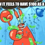 Feels good to be Rich! | HOW IT FEELS TO HAVE $100 AS A KID: | image tagged in gifs,kids,memes,money,rich,childhood | made w/ Imgflip video-to-gif maker