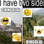 Only true spanish people can understand this | CHINGOLAI; BINGOLAI | image tagged in i have two sides,happy,sad | made w/ Imgflip meme maker