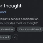 Food for thought definition