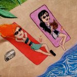 Summer girls drawing! So fun | image tagged in beach,drawing,art,summer,vacation,ocean | made w/ Imgflip meme maker