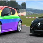 Rainbow and goth cars