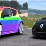 Rainbow and goth cars | MY SISTER; ME | image tagged in rainbow and goth cars,memes,funny,sister | made w/ Imgflip meme maker
