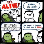 Tic tok hate | IMMA GO FILM A TIC TOK | image tagged in it's alive | made w/ Imgflip meme maker