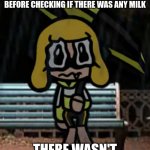 No milk :( | GUYS I POURED MY CEREAL BEFORE CHECKING IF THERE WAS ANY MILK; THERE WASN'T | image tagged in sad agent 4,cereal | made w/ Imgflip meme maker