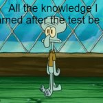 So true | All the knowledge I learned after the test be like | image tagged in gifs,school | made w/ Imgflip video-to-gif maker