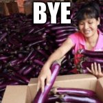 Bye | BYE | image tagged in goodbye,bye,bye felipe,dick pic,sexting,eggplant | made w/ Imgflip meme maker