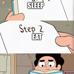 Steven Universe | SLEEP; EAT; BE DEPRESSED | image tagged in steven universe | made w/ Imgflip meme maker