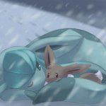 Glaceon and Eevee meme