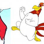 Rooster Leghorn explains egg shortage