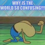Why is the world so confusing | WHY IS THE WORLD SO CONFUSING!!! | image tagged in fred the fish hitting floor,autism,autistic | made w/ Imgflip meme maker