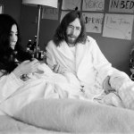 John & Yoko bed protest template