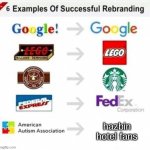 cry about it | hazbin hotel fans | image tagged in examples of successful rebrandings | made w/ Imgflip meme maker