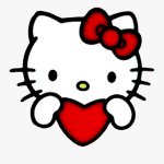 hello kitty holding heart