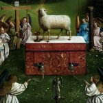 Holy sheep being worshipped by mob