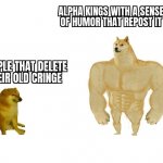 People that delete their old cringe vs. alpha kings
