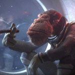 Space monkey smoking cigar