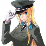 Anime girl military uniform meme