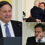 Ron Klain crying over a rock