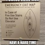 Emergency exit | I GUESS SOME MEN; HAVE A HARD TIME FINDING THE EMERGENCY EXIT | image tagged in emergency exit | made w/ Imgflip meme maker