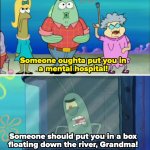 Grandma vs Plankton template