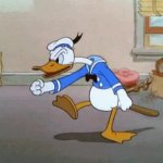 Donald Duck angry fighting waddle JPP GIF Template