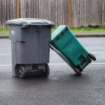 Leaning trash