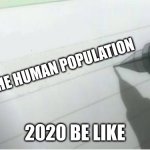 2020 be like | THE HUMAN POPULATION; 2020 BE LIKE | image tagged in death note blank | made w/ Imgflip meme maker