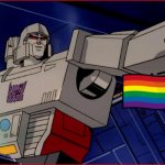 megatron points at lgbtq person