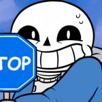 Sans with Stop Sign
