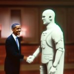 Slobama shakes hands with MoonMan meme