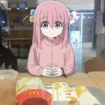 Bocchi at mc Donalds meme