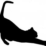 Cat stretching silhouette