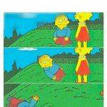 Simpsons rolling down hill