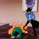 Jigen putting out a blazing Lupin