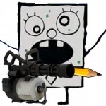 Doodlebob with pencil ammo minigun